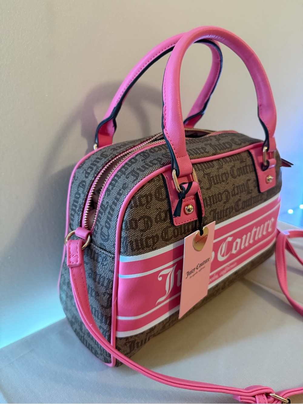Juicy Couture Pink Logo Dome Satchel - Picture 3 of 4